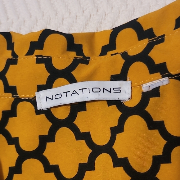 Notations Mustard and Black Geometric Shirt - Picture 2 of 5